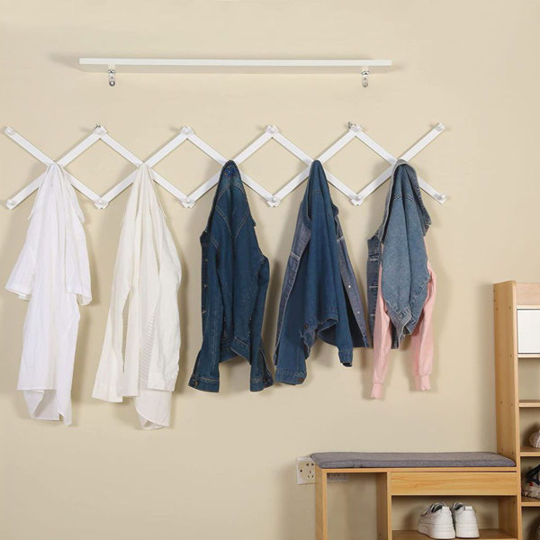 Rebrilliant Accordion Wall Mount Rack, Modern Expandable Coat Rack Wall